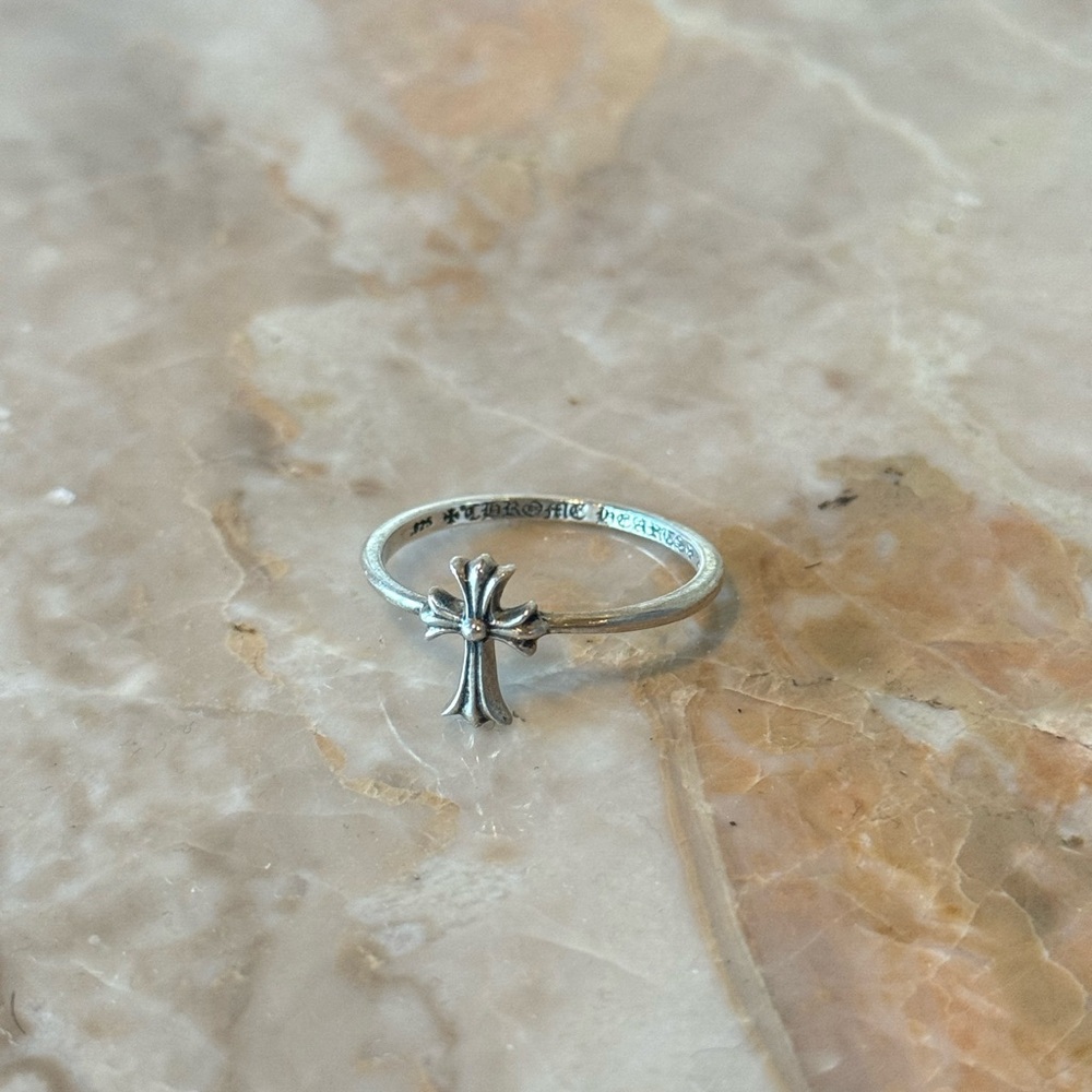 Chrome Hearts silver "bubblegum cross ring"